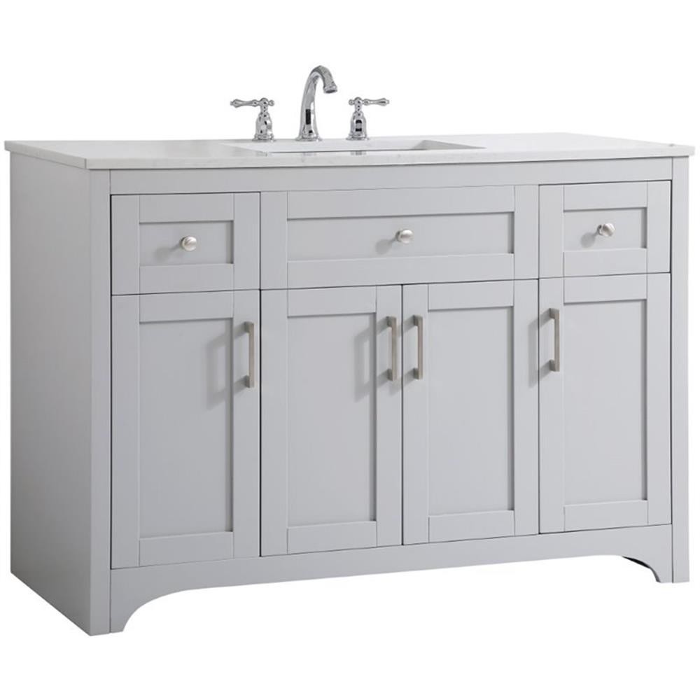 Elegant Decor Moore 48″ Single Quartz Top Bathroom Vanity in Gray