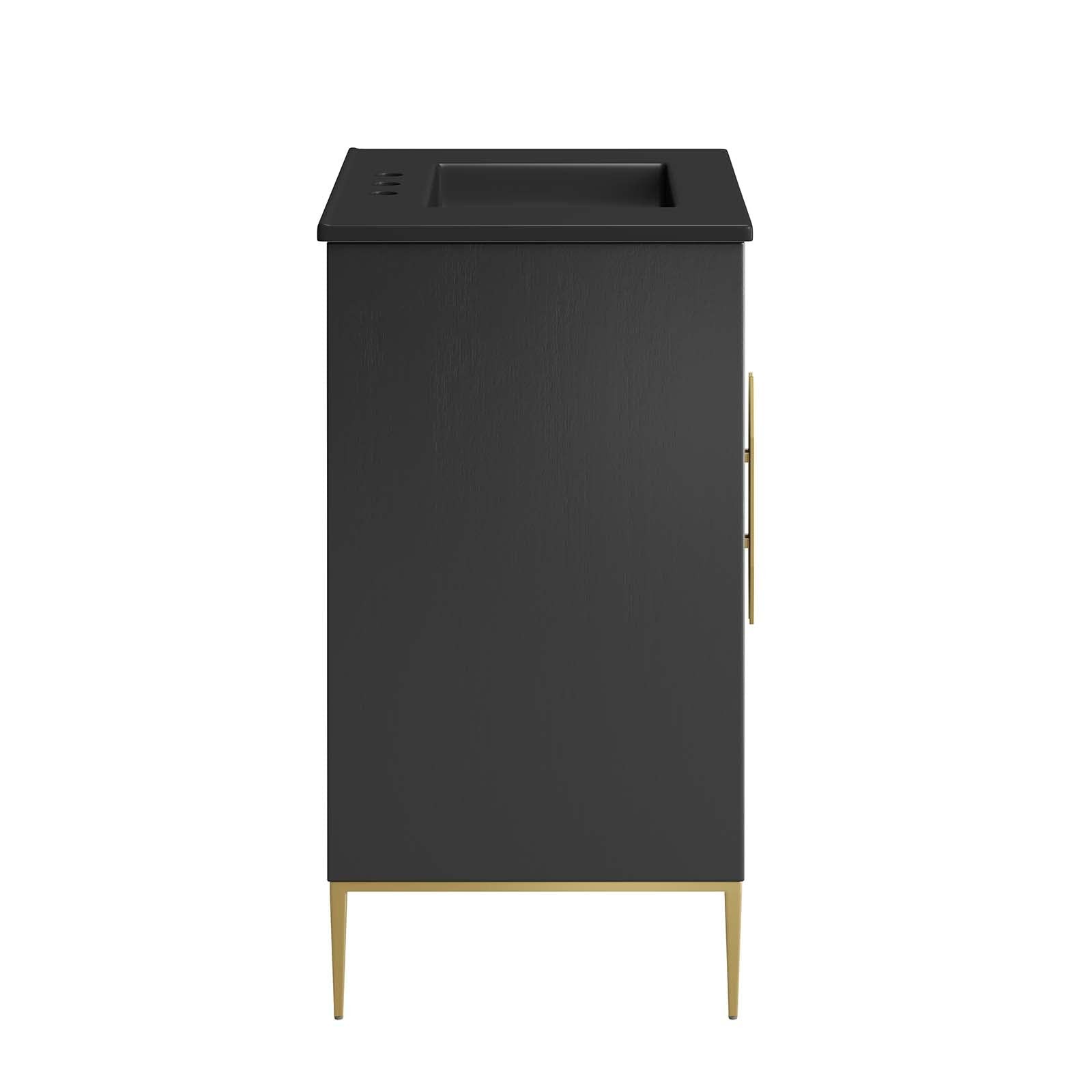 Modway Awaken 30″ Solid Wood and MDF Bathroom Vanity in Black