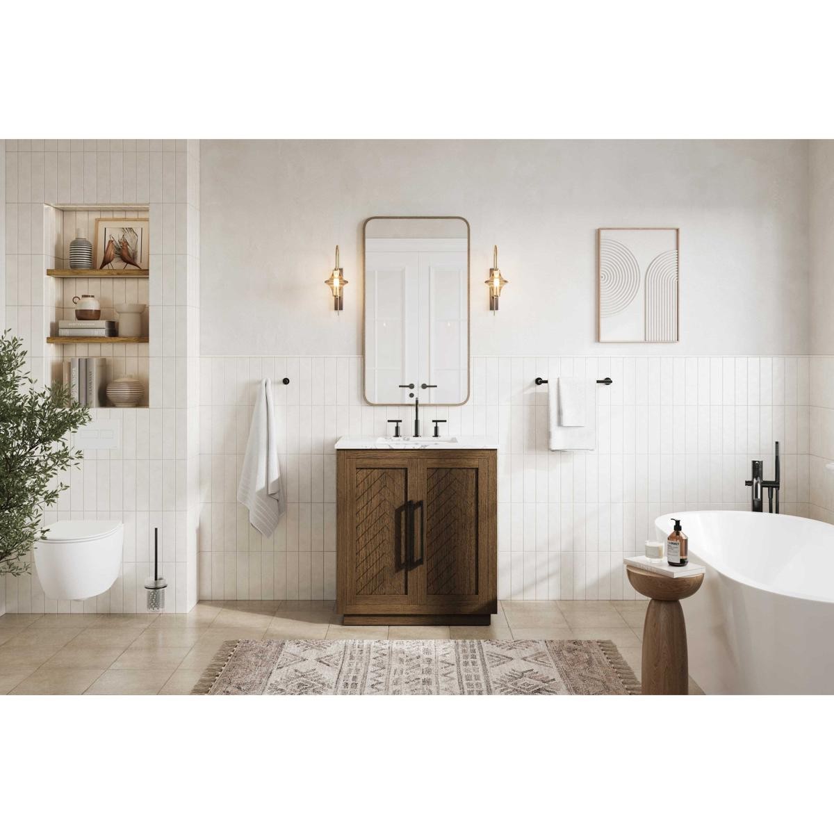 Elegant Lighting VF29030HO Chase 30 X 34 inch Hazel Oak Bathroom Vanity Cabinet