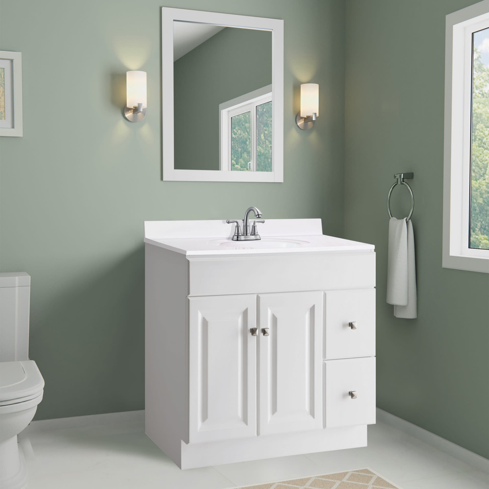 Design House 586198 White 31″ Cultured Marble Vanity Top With Backsplash