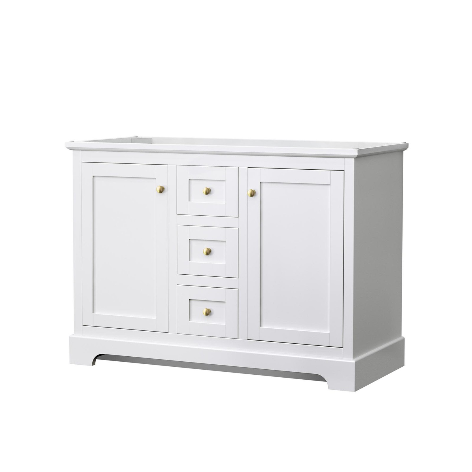 Wyndham Collection WCV232348DCXSXXMXX Avery 48″ Single – White / Brushed Gold