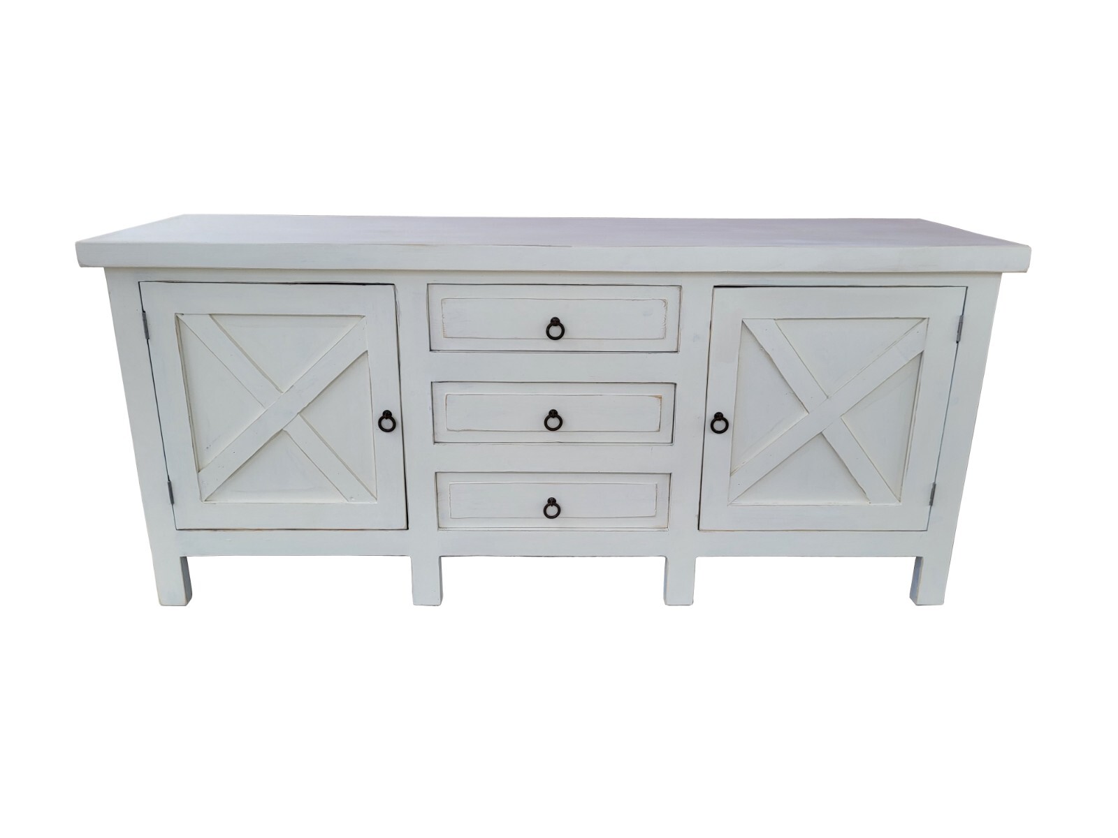 Farm House Rustic Bathroom Double Sink Vanity White washed