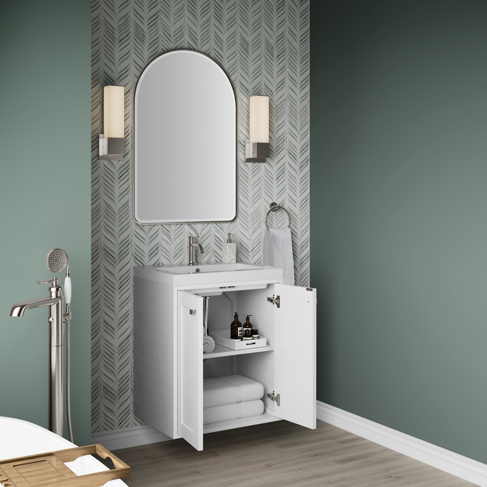 James Martin Vanities 533V24WG Chianti 24″ Wall Mounted Single – White