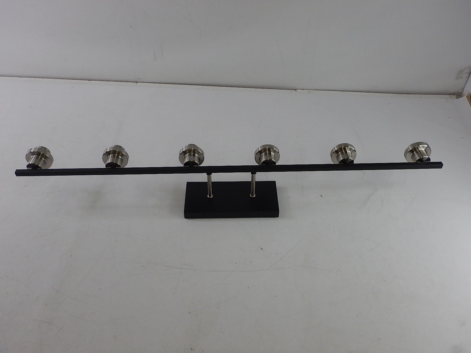 MELUCEE 6 Light Bathroom Wall Vanity Light, Black/Brushed Nickel