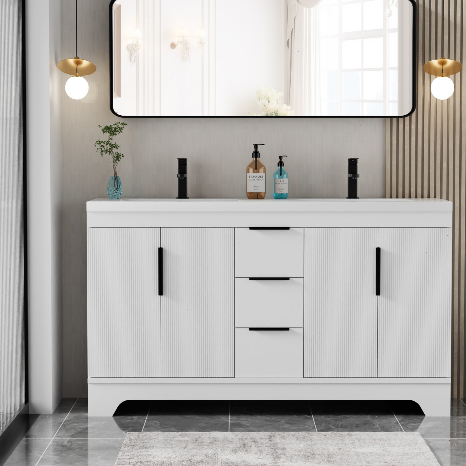 48″/60” Bathroom Vanity With Resin Sink Top
