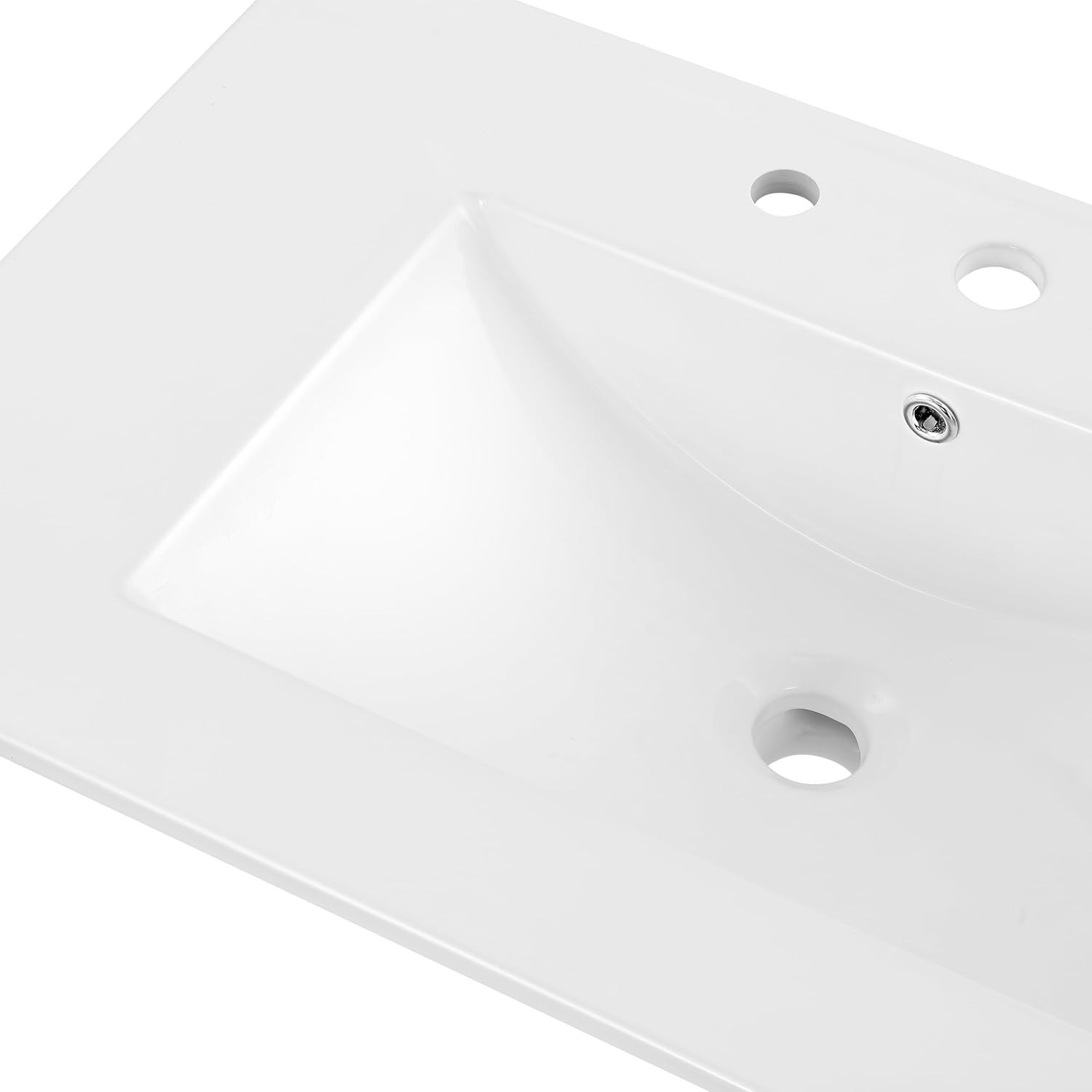 Classic 30″ Ceramic Vanity Sink Top – Rectangular 3-Hole Design for Elegance