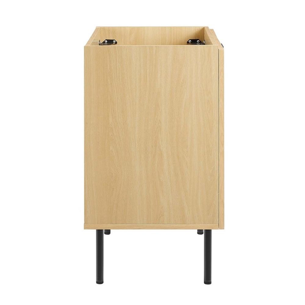 Modway Chaucer 24″ Wood & Rattan Bathroom Vanity Cabinet in Oak