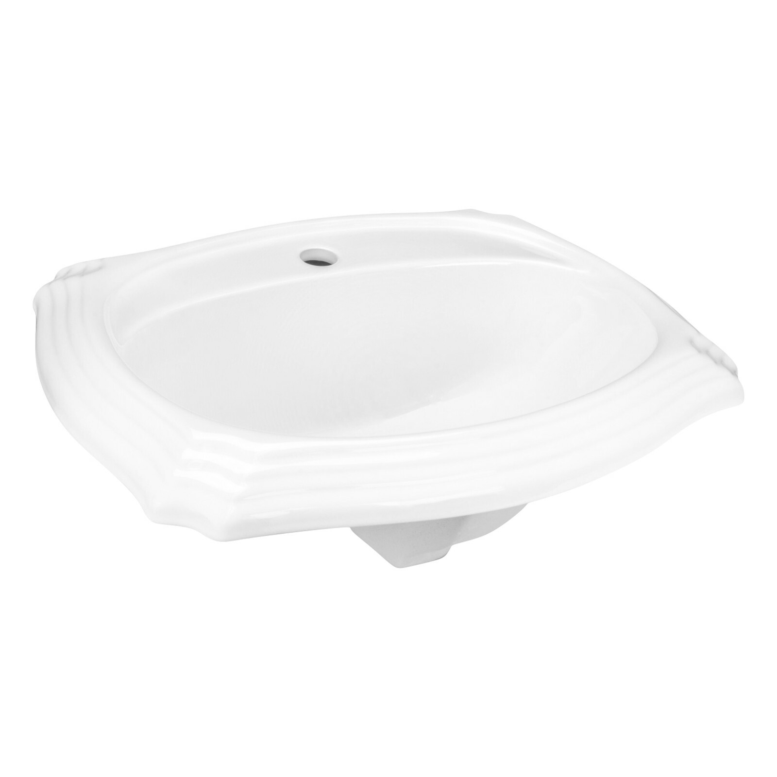 Rok Crater Oval Drop-In Bathroom Vanity Sink 22″ X 18-1/8″ White Porcelain