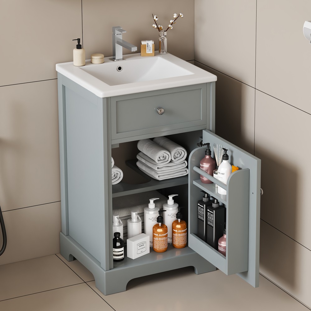 Bathroom Vanity W Sink Bathroom Cabinet W Soft Closing Door Storage Rack