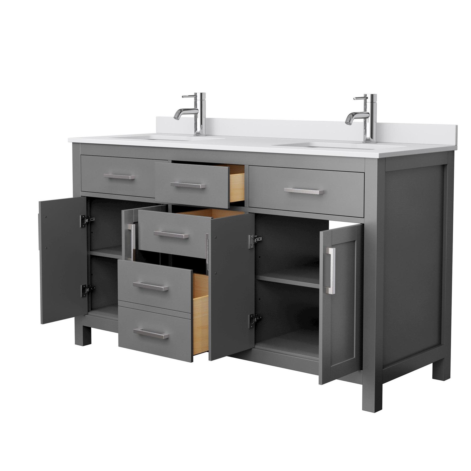 Wyndham Collection WCG242460DWCUNSMXX Beckett 60″ – Dark Gray / White Cultured
