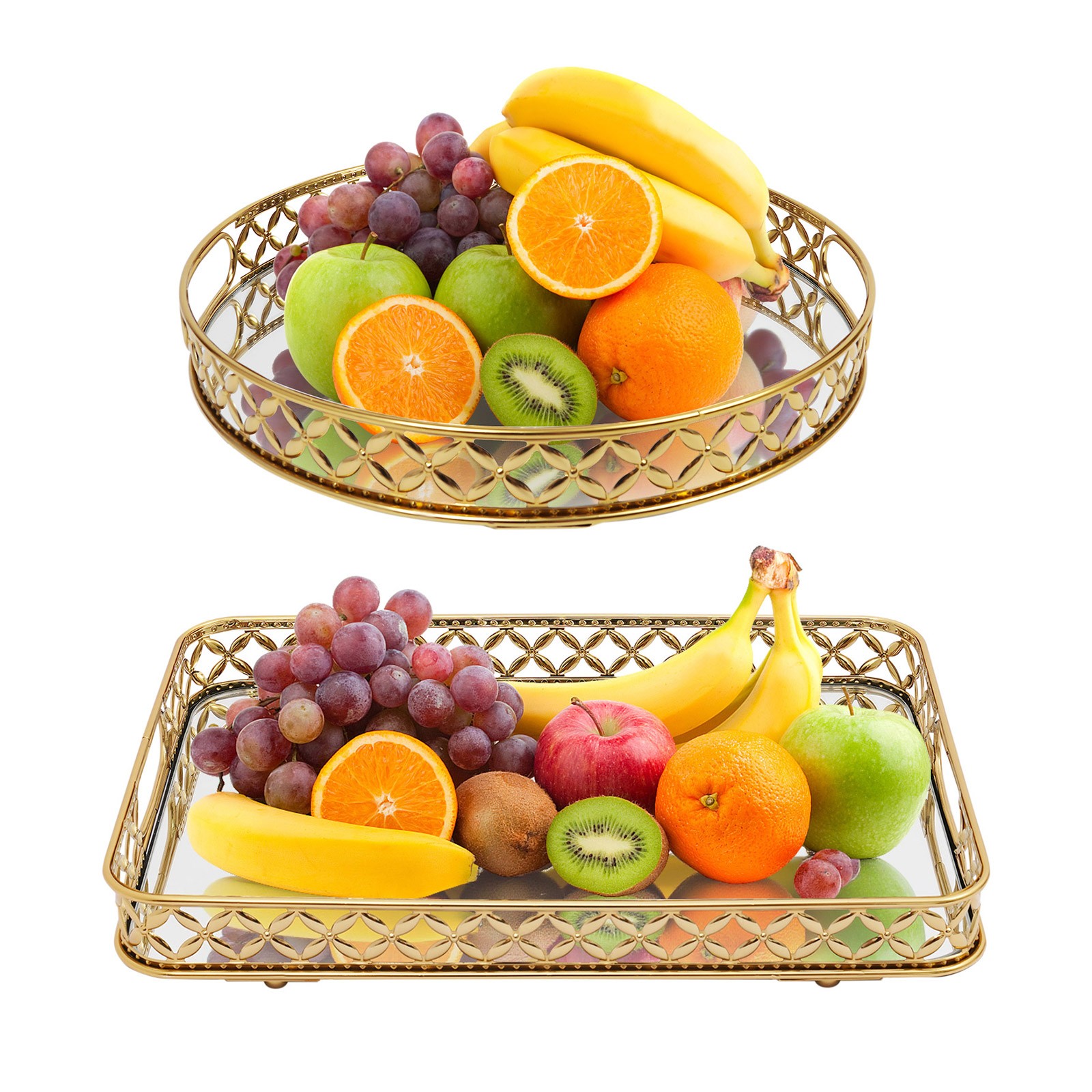 Decorative Tray Mirror Tray, Mirrored Vanity Tray for Bathroom Counter