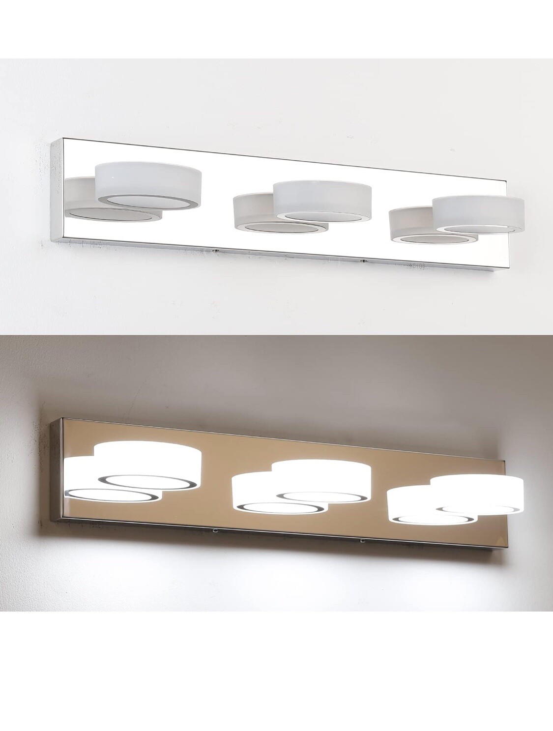 Solfart LED Modern 3 Light White Rotating Oval Acrylic With Chrome Base