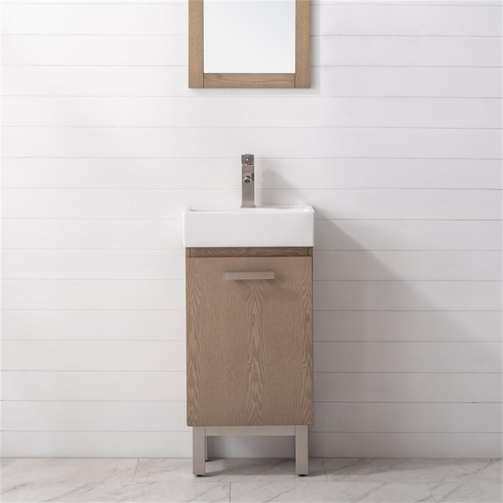 Design Element Stella 16.5″ Wood Single Sink Vanity in Oak