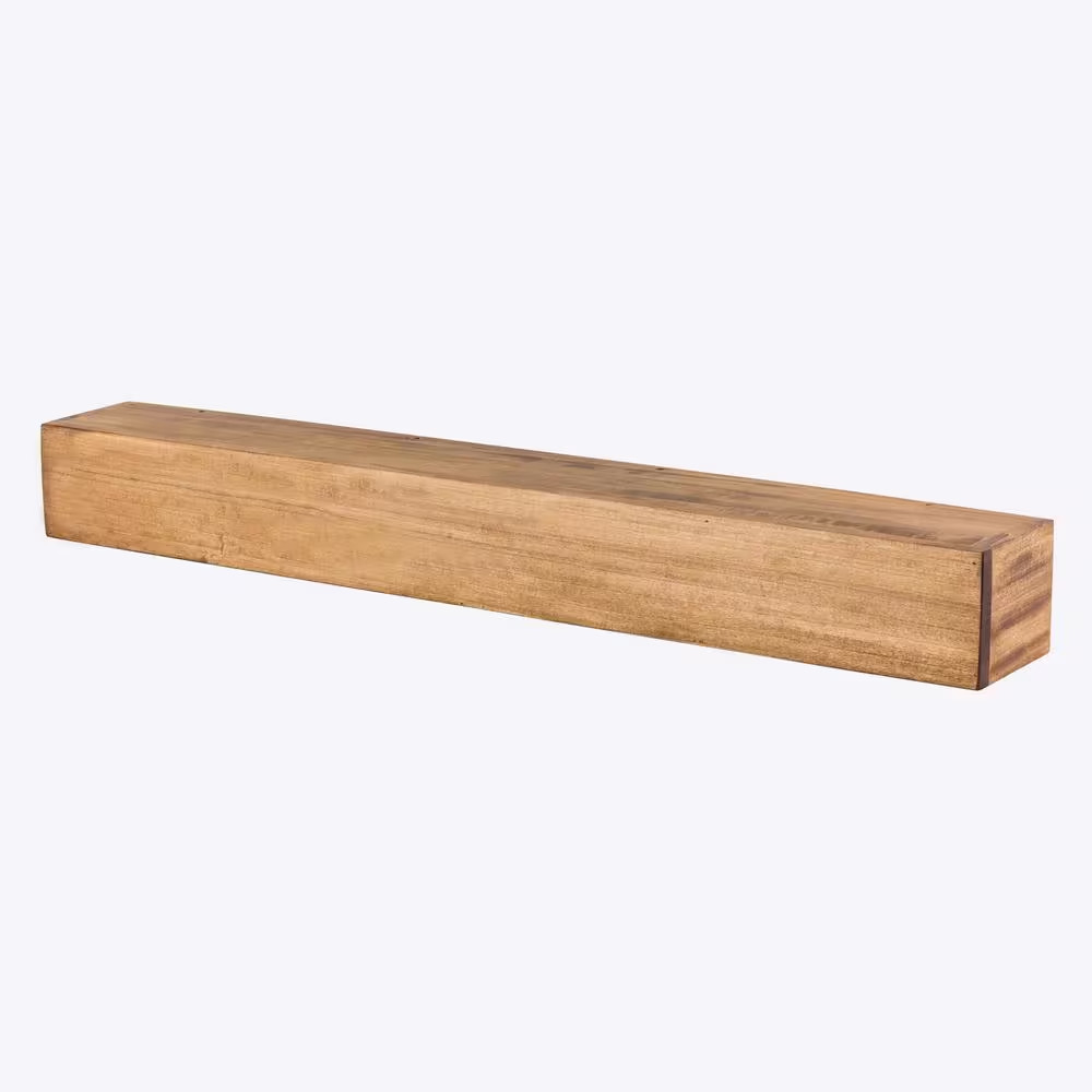 48 In. W X 5.5 In. H X 6.25 In. D Modern Farmhouse Aged Oak Cap-Shelf Mantel
