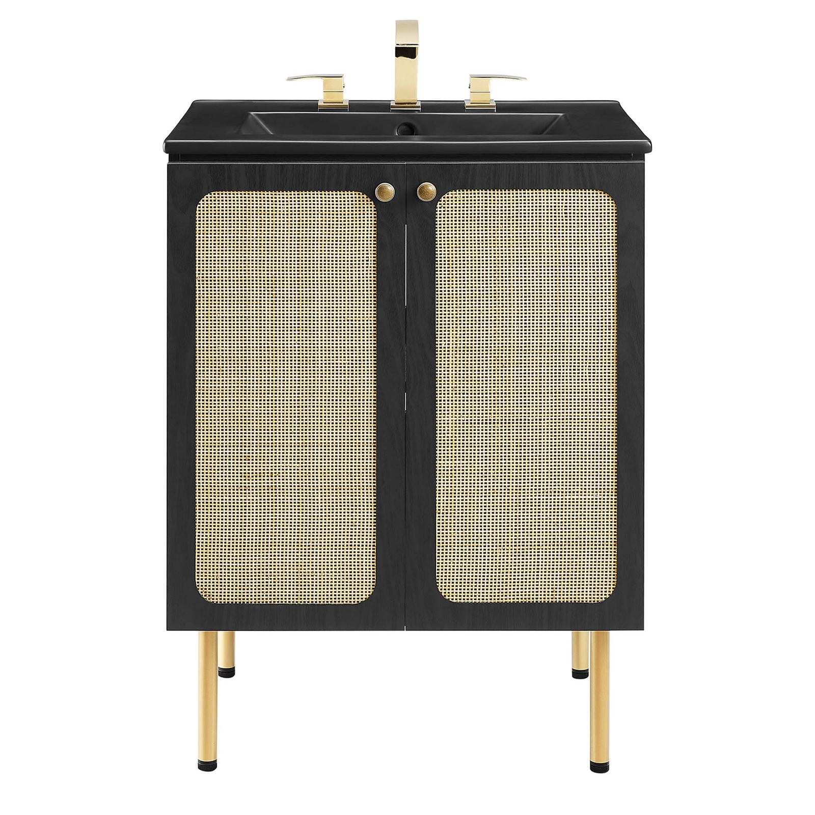 Modway Chaucer 24” Bathroom Vanity in Black Black With Ceramic Sink Basin
