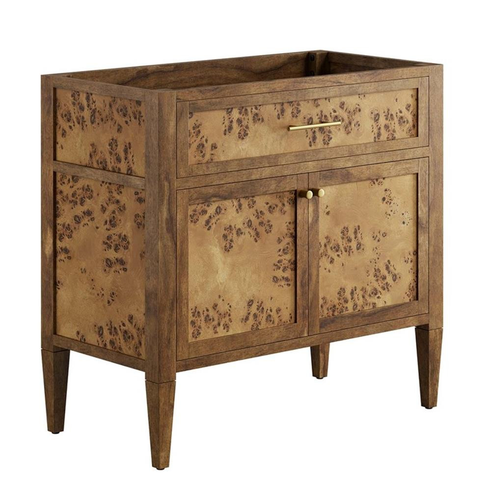 Modway Elysian 36″ Modern Wood Bathroom Vanity in Black and Brown