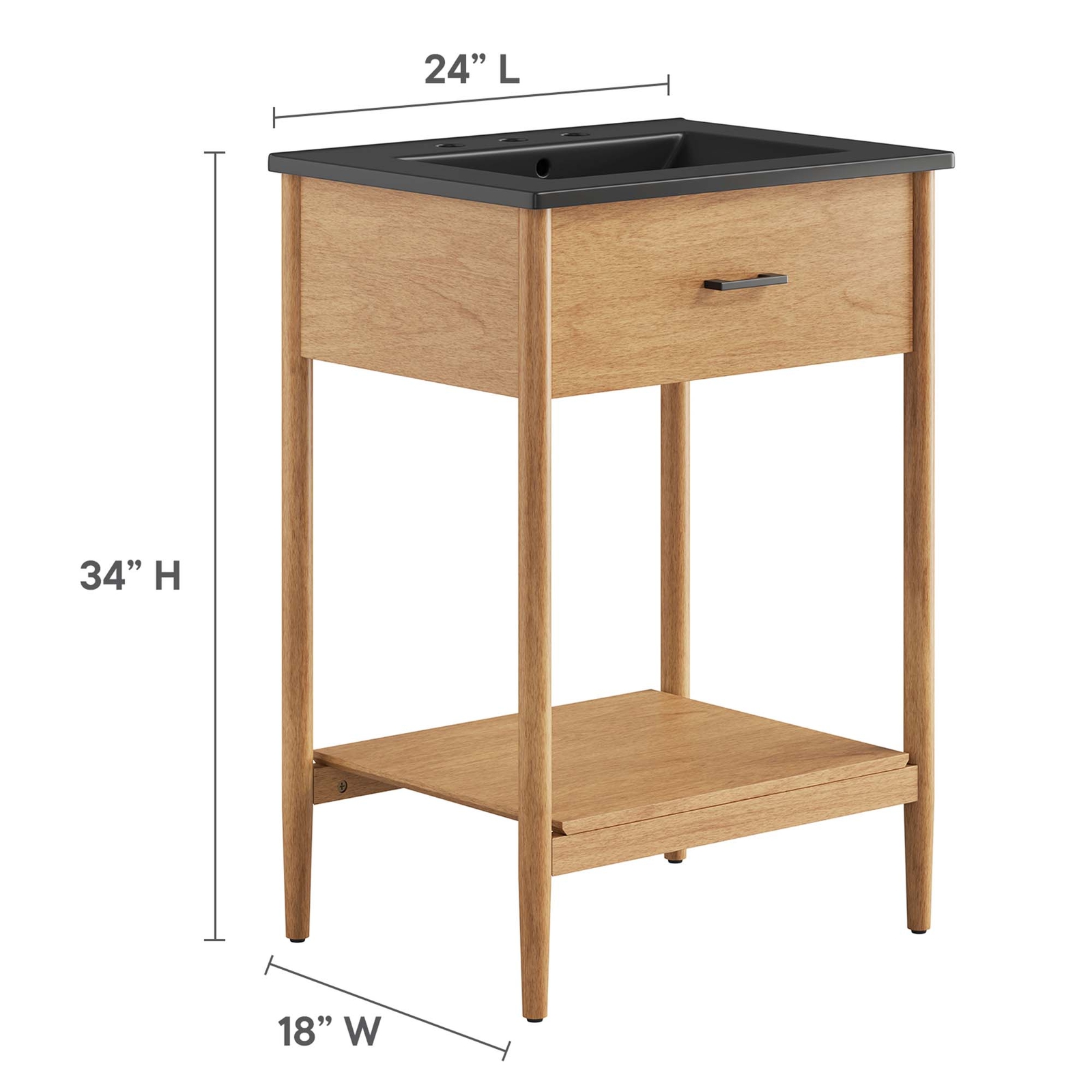 Zaire 24″ Bathroom Vanity in Natural Black