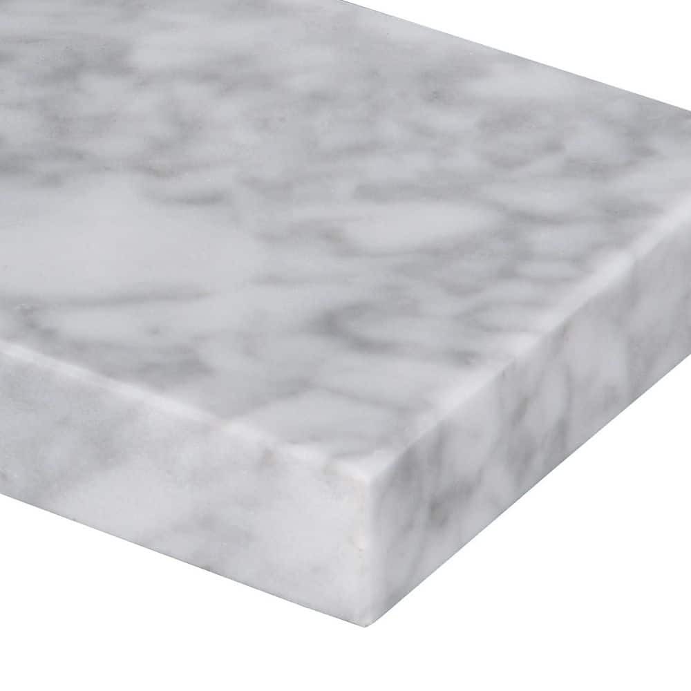 LANDOLT 36 in. W Marble Vanity Backsplash in Carrara White