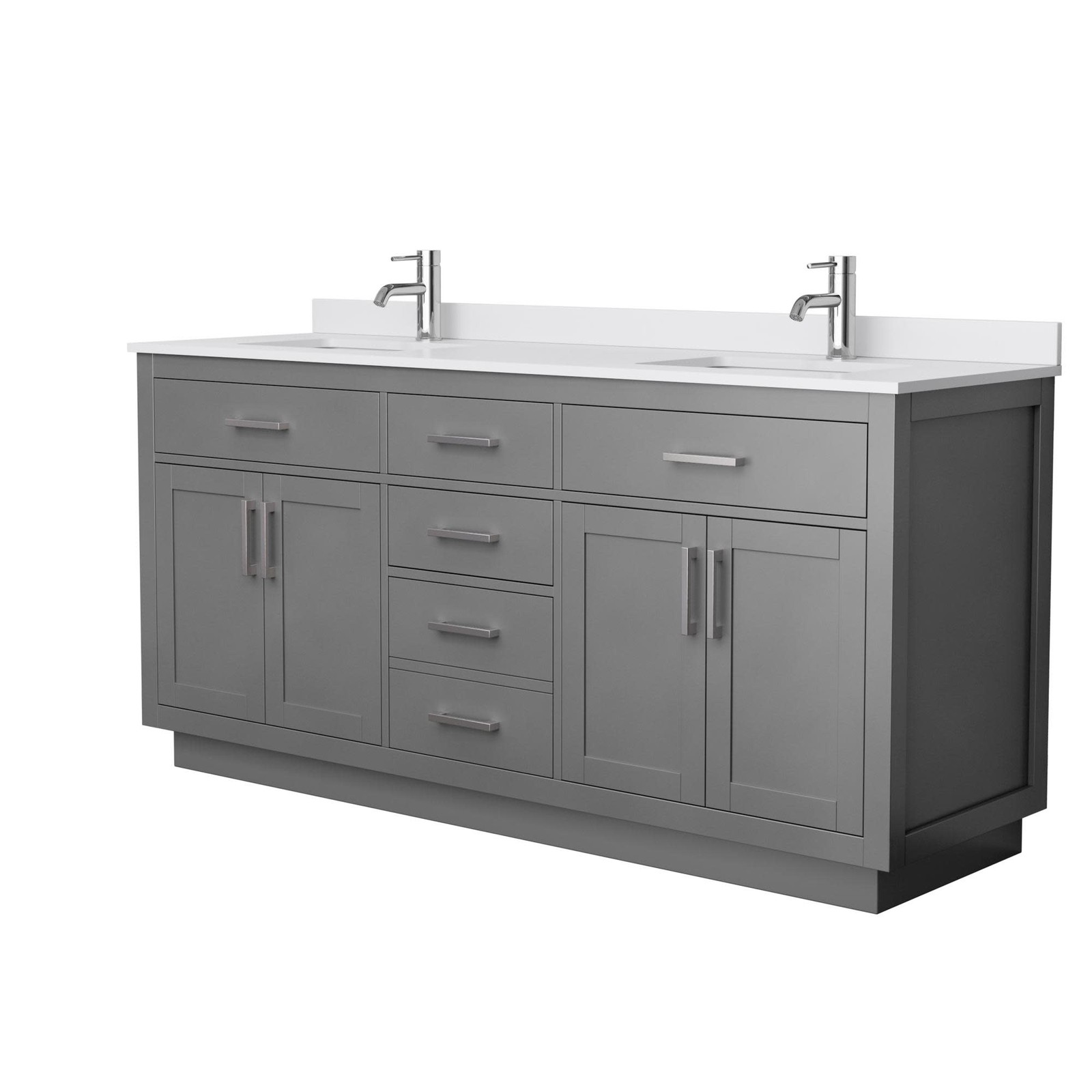 Wyndham Collection WCG262672D-VCA-UNSMXX Beckett TK 72″ – Dark Gray / White