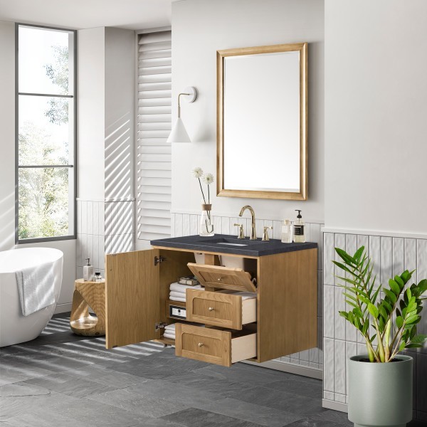 36″ James Martin Laurent 545-V36-LNO-3CSP Vanity Cabinet Charcoal Soapstone Top
