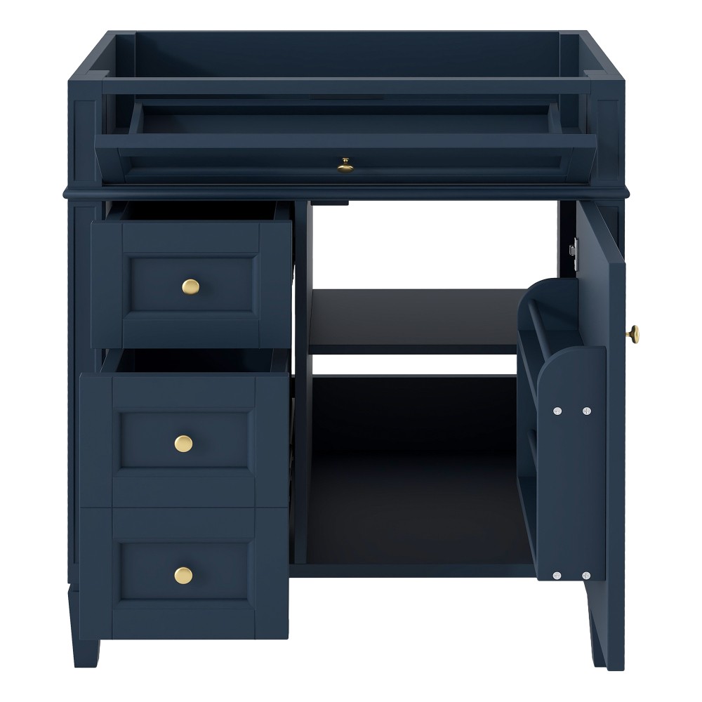 Vanity with no sink Two drawers One pull-out drawer