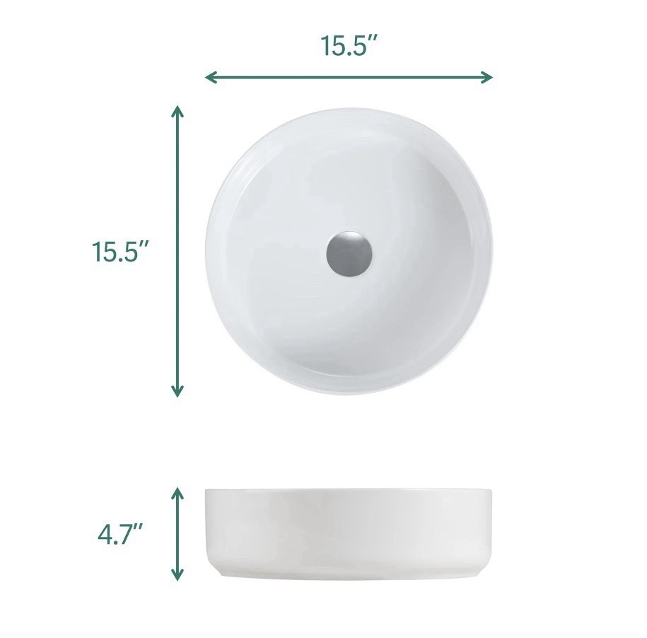 BB16-16A-101, Integrated White Ceramic Basin, Drain NOT Included