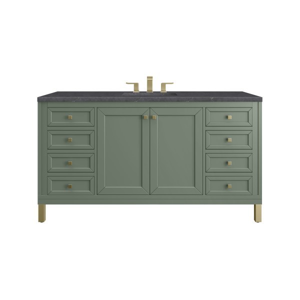60″ James Martin Chicago 503-V60S-SC-3CSP Vanity Cabinet Charcoal Soapstone Top