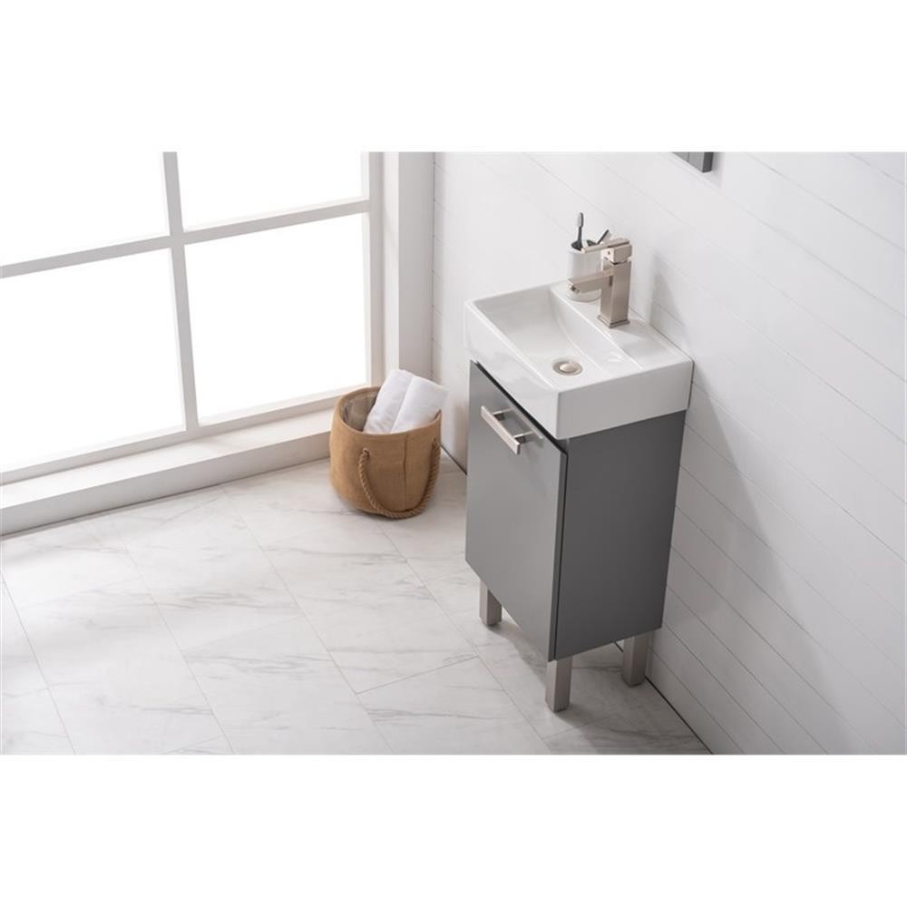 Design Element Stella 16.5″ Wood Single Sink Vanity in Gray
