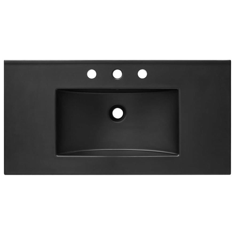 Modway Elysian 36″ Modern Wood Bathroom Vanity in Black and Brown