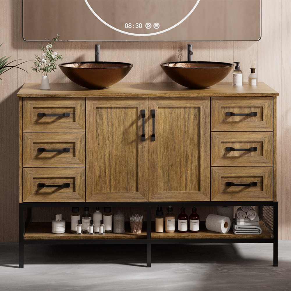 24″/36″/48″ Bathroom Vanity w/Sink Freestanding Cabinet Drawer White/Grey/Oak US