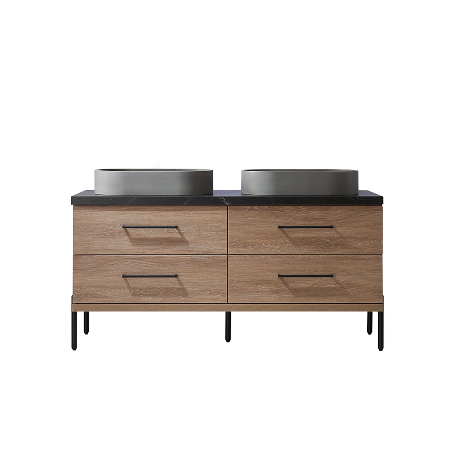 Miseno MV-NM-705160O Trento 60″ – North American Oak / Black