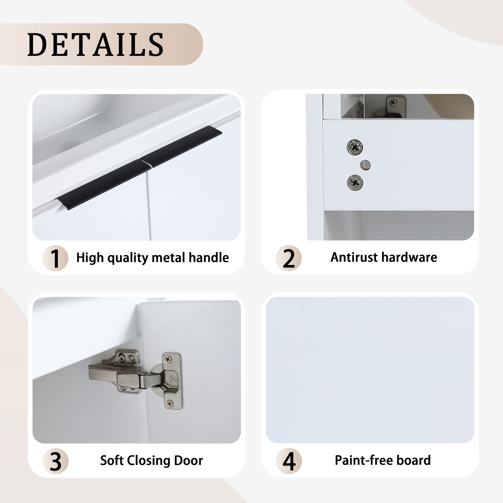 24 Inch Wall Mounted Bathroom Vanity Cabinet with Sink For Small Bathroom White