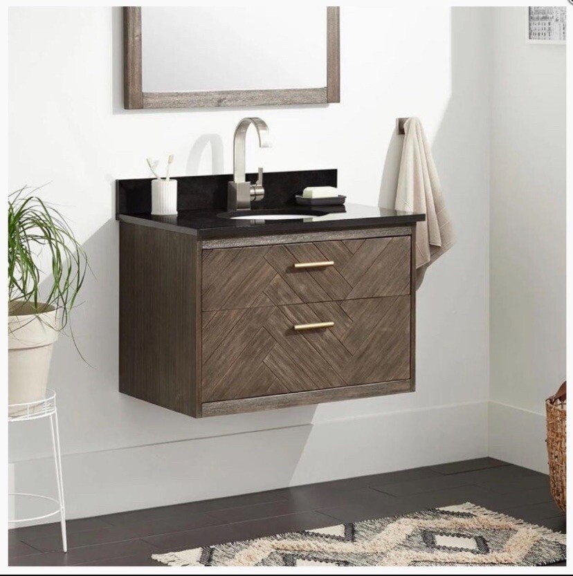 Bathroom Vanity set with mirror. *** Vessel Sink and Faucet No Included ***