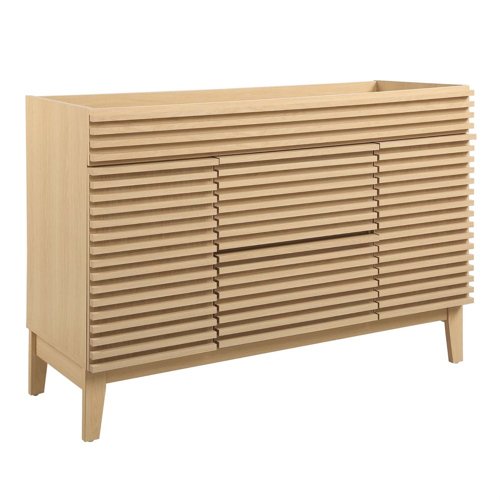 Modway Render 47″ Plastic and Wood Bathroom Vanity Cabinet in Oak
