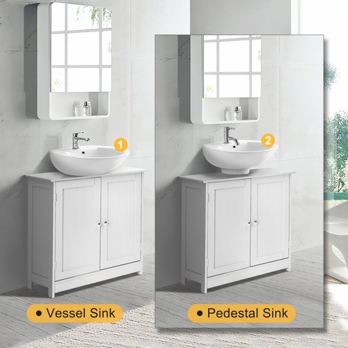 Pedestal Under Sink Storage Bathroom Vanity with 2 Doors Bathroom Cabinet Space