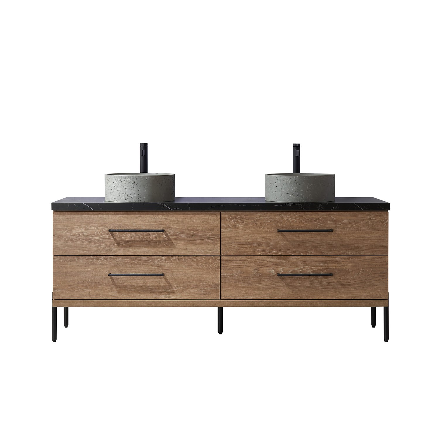 Miseno MV-NM-705172R Trento 72″ – North American Oak / Black