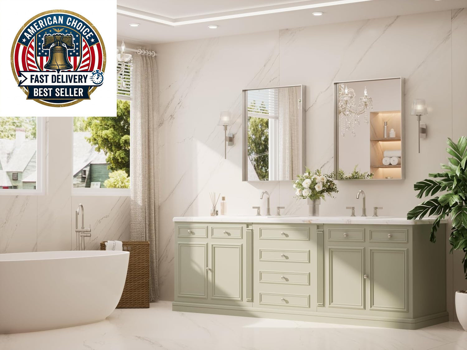 Brushed Nickel Bathroom Mirror 24″ X 32″ Vanity Mirror for over Sink Brushed Nic