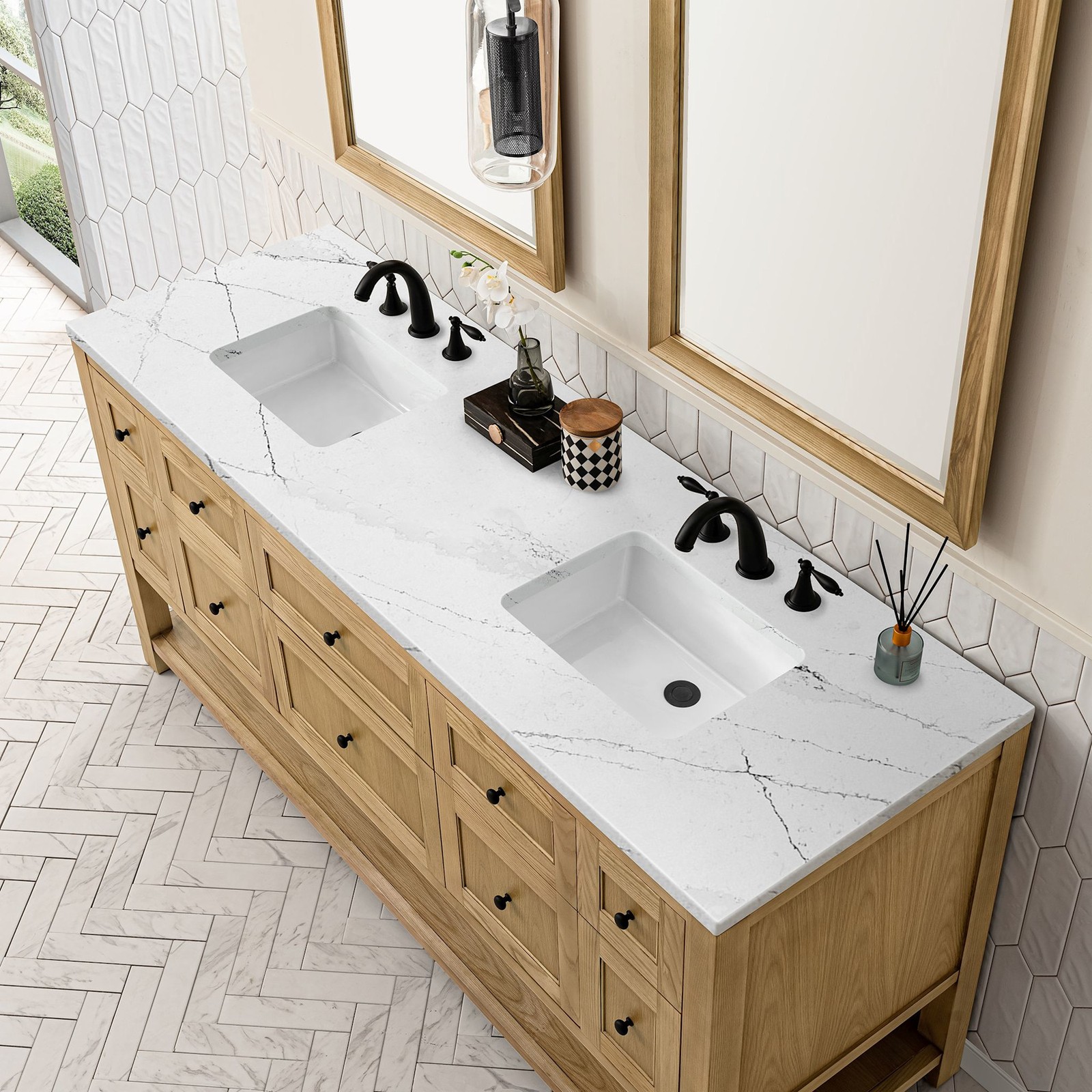 James Martin Vanities 330-V72-FENC Breckenridge 72″ – Whitewashed Oak