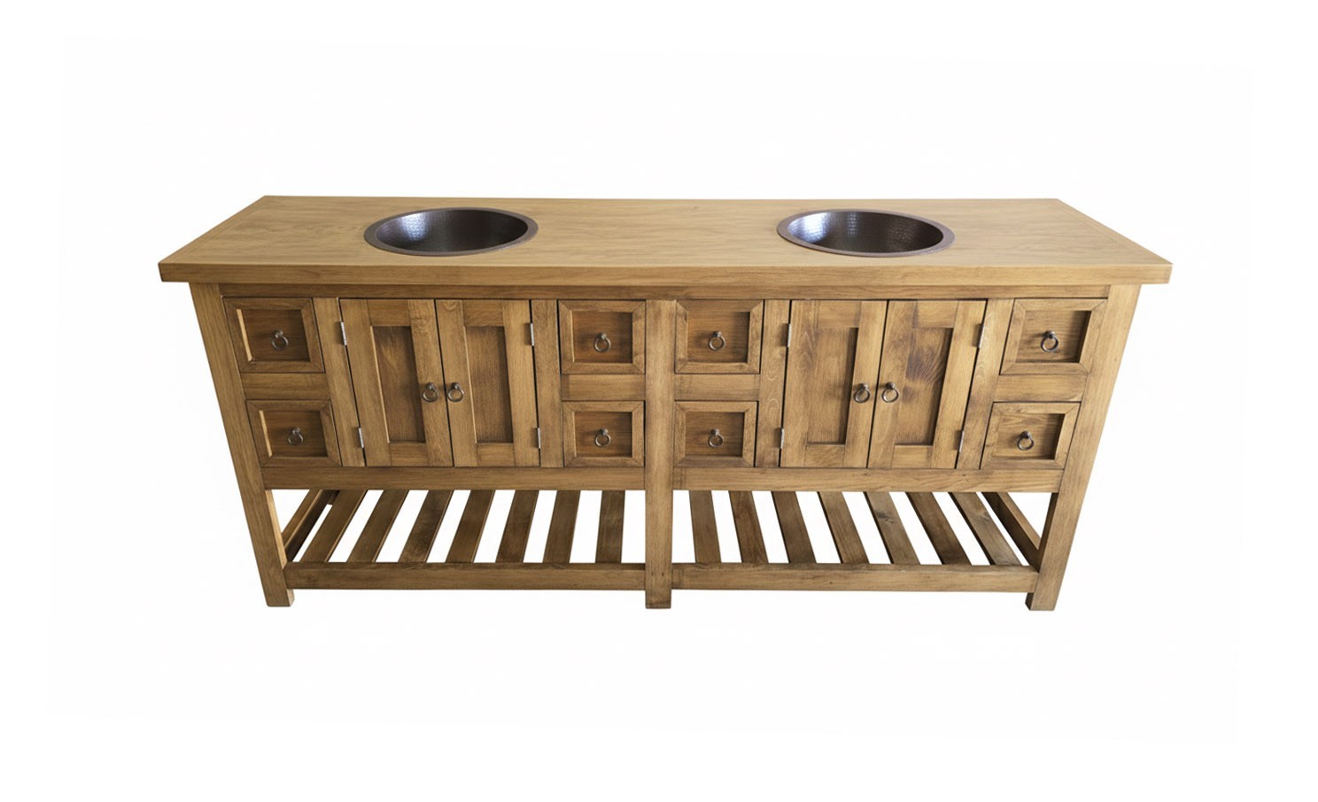 Belmont Rustic Double Sink Bathroom Vanity