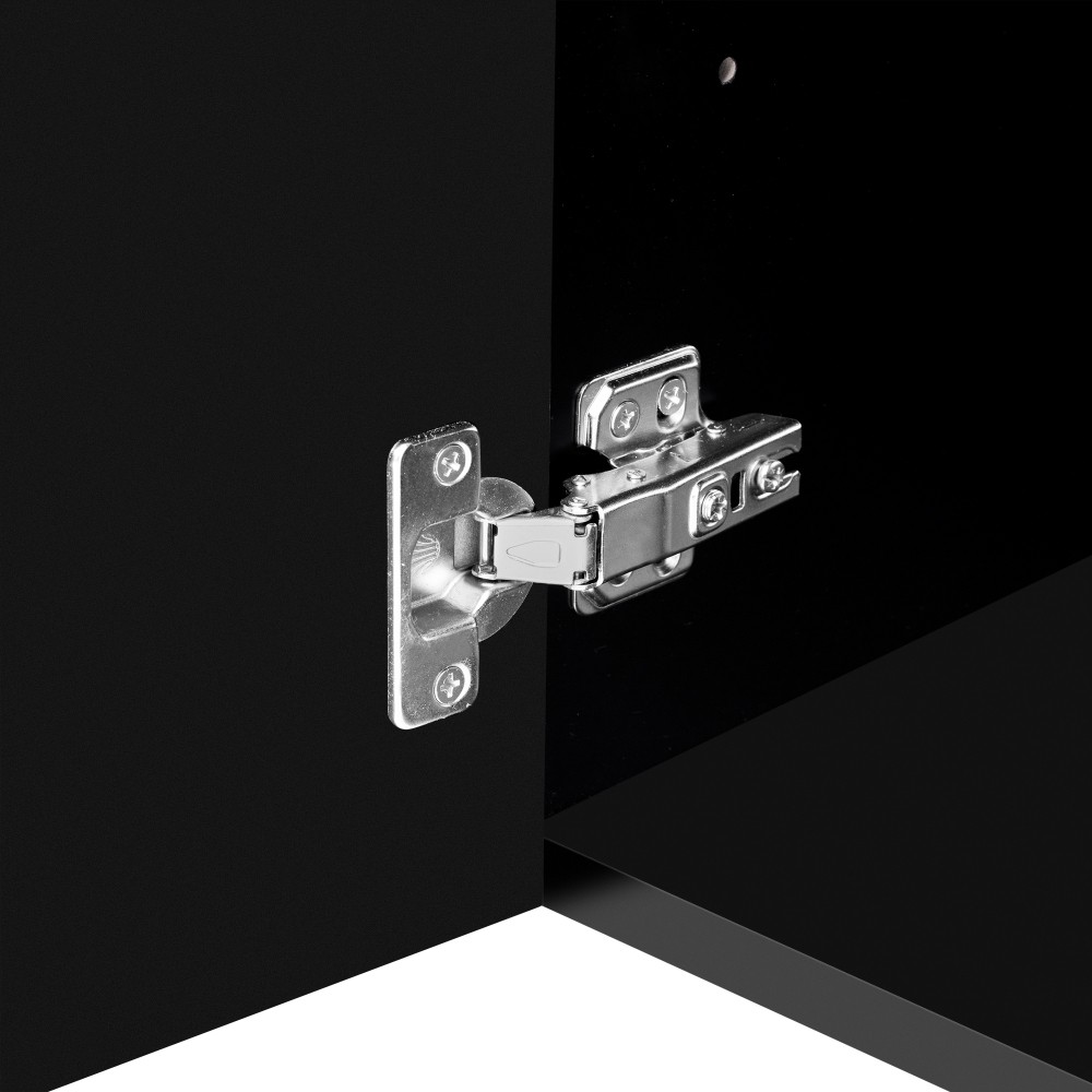 Bathroom Vanity W Ceramic Sink Three-Hole Mounting Features Two Soft-Close Doors