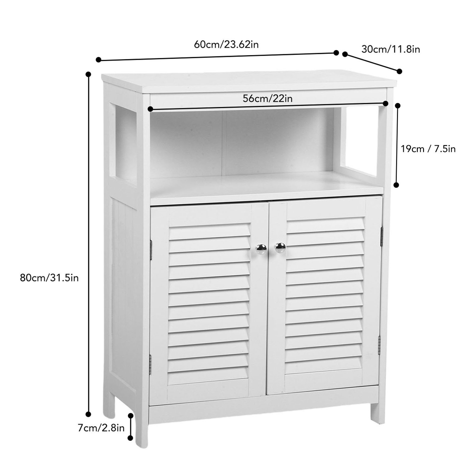 Bathroom Storage Cabinet Premium Painted MDF Smooth Humid Resistant Floor Unit