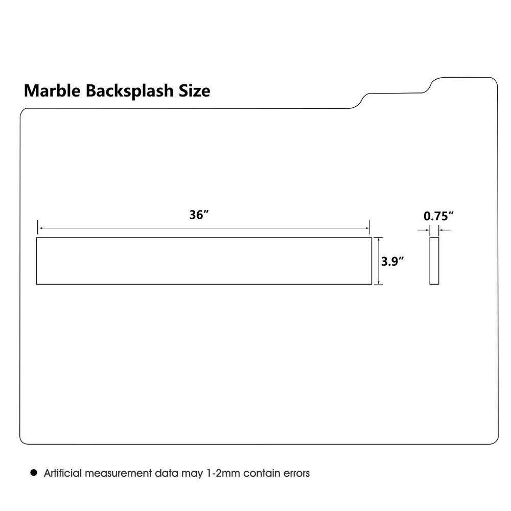 LANDOLT 36 in. W Marble Vanity Backsplash in Carrara White