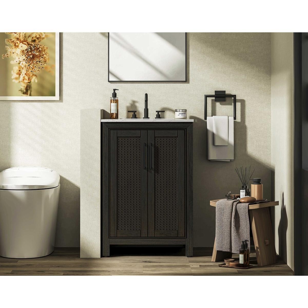 Elegant Lighting VF29524CO Alina Vanity Chocolate Oak