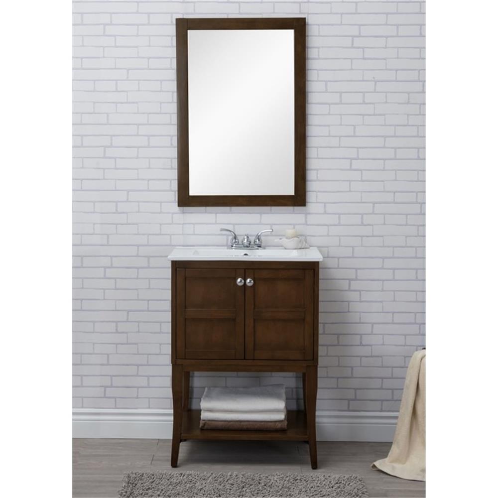 Elegant Decor Mason 24″ 2-Door Wood Single Bathroom Vanity in Antique Coffee