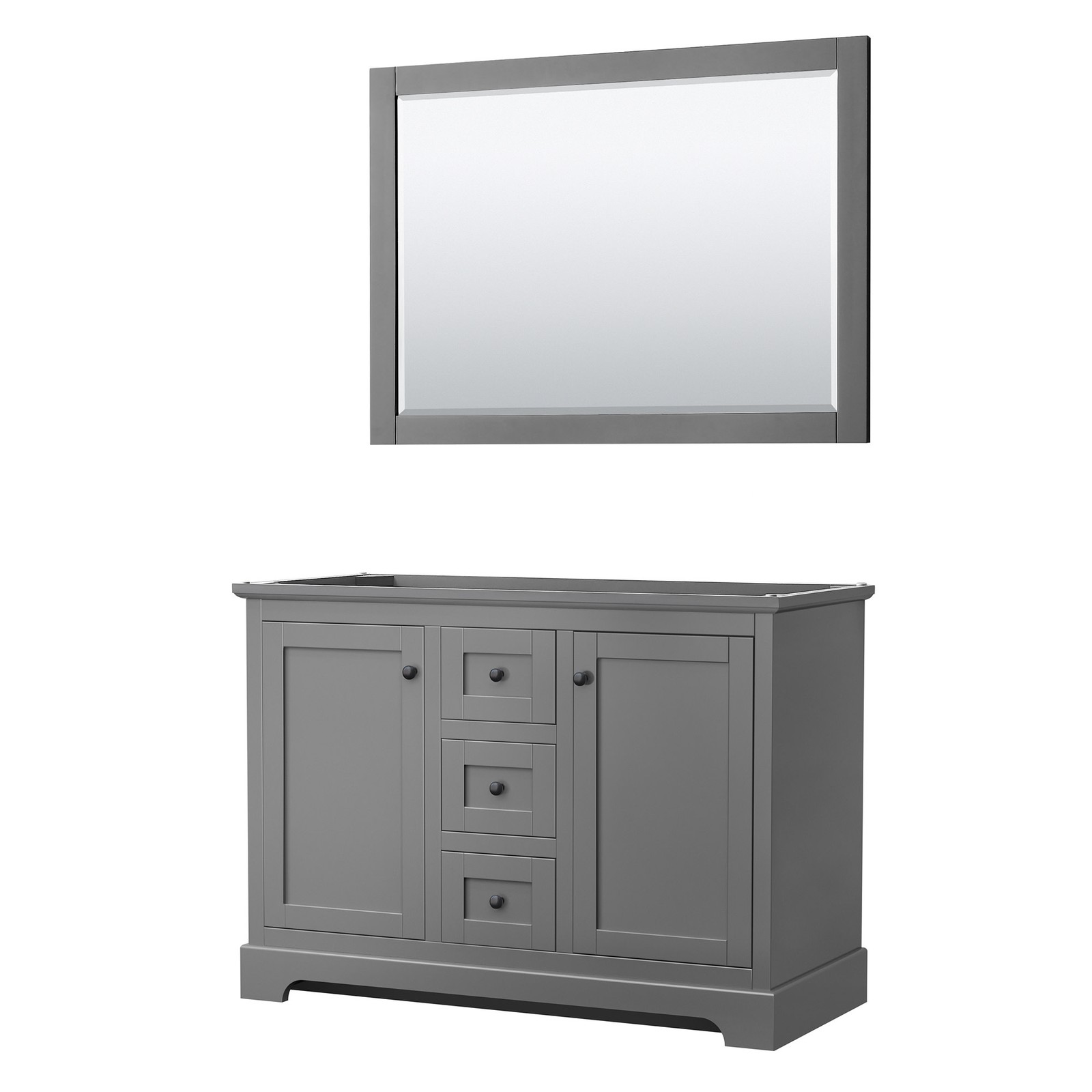 Wyndham Collection WCV232348DCXSXXM46 Avery 48″ Single – Dark Gray / Matte Black