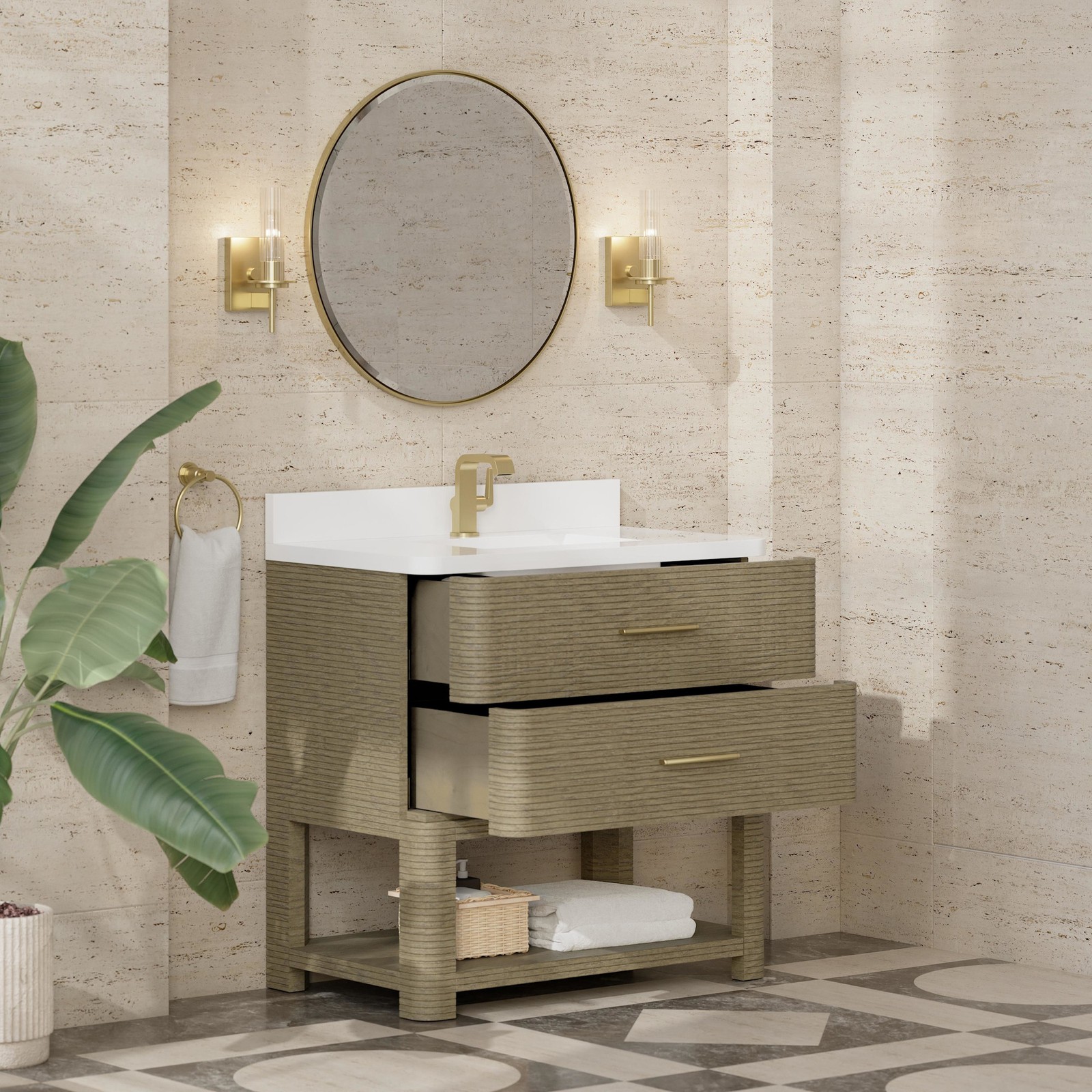 James Martin Vanities D704-V36-3WZ Lucian 36″ – Carbon Oak
