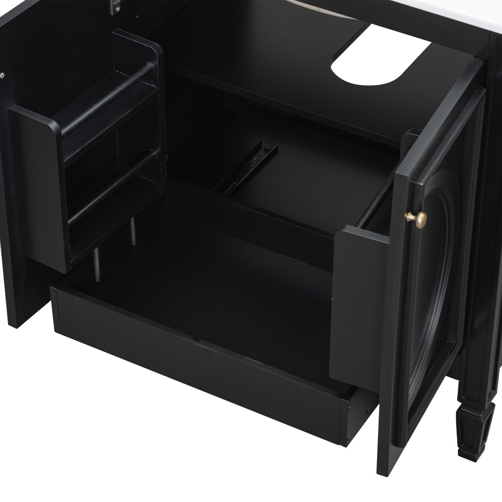 30″ Bathroom Vanity with Sink, Two Doors with Shelf, Soft Close Door Hinges