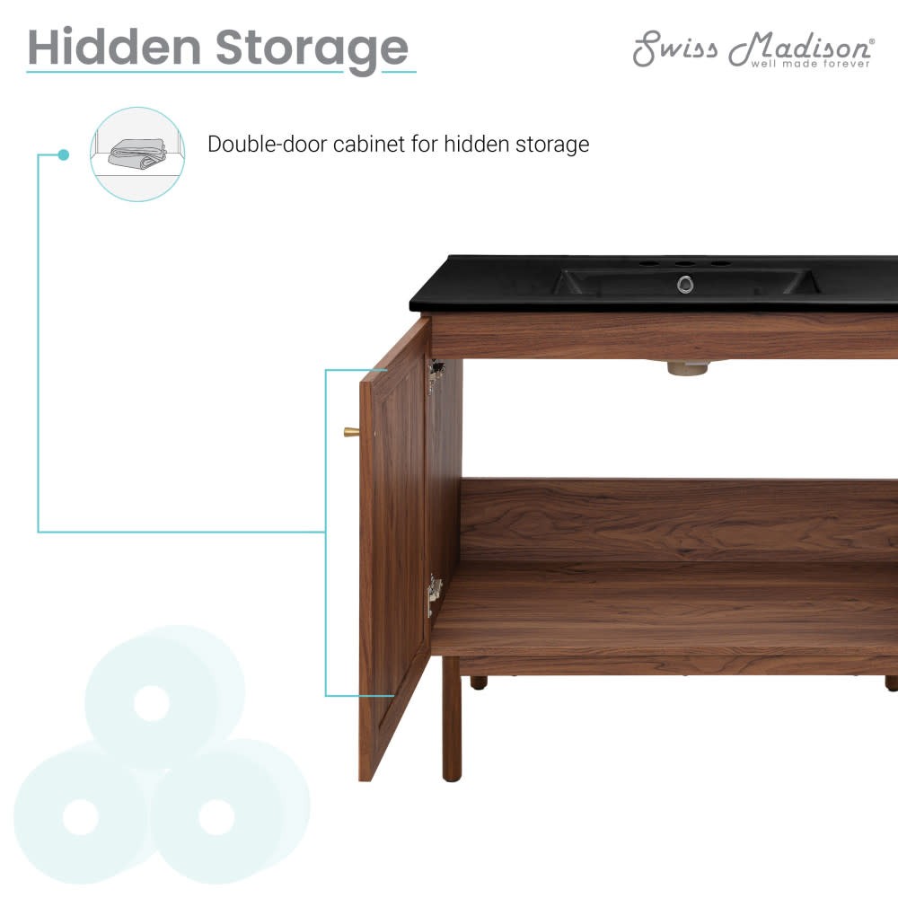 Swiss Madison SM-BV663-3 Classe 36″ – White Oak / Matte Black