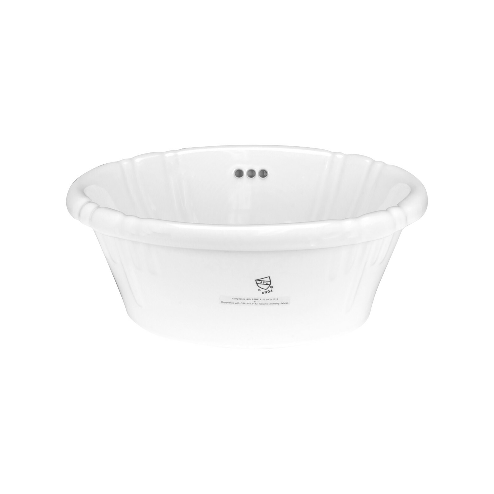 Rok Poppy Oval Drop-In Bathroom Vanity Sink, 17-1/2″ X 14-1/4″, White Porcelain