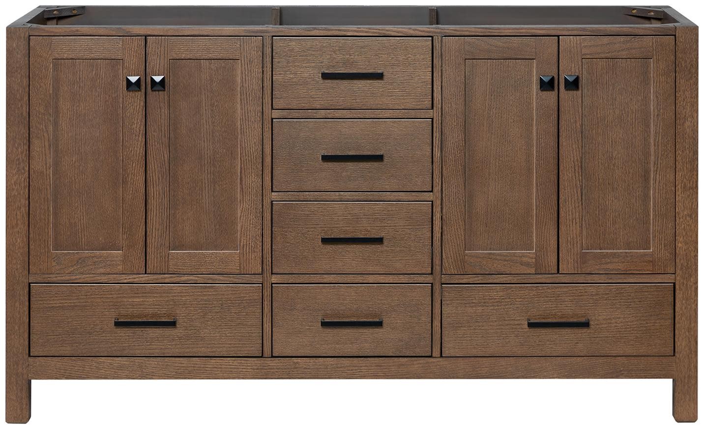 Ariel A060D-BC Cambridge 60″ Double – Brown Oak / Satin Brass Hardware